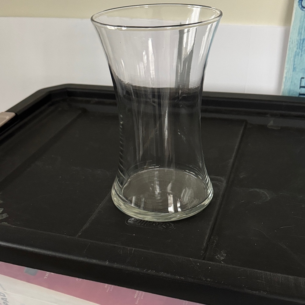 Clear Glass Hourglass Vase
